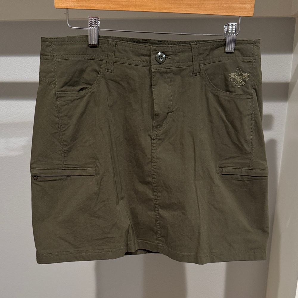 Women's Olive Cargo Skirt